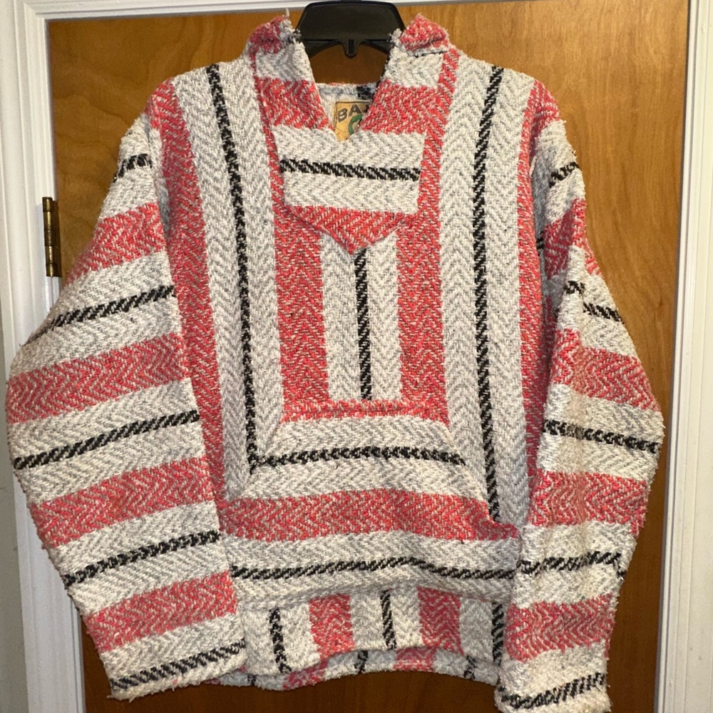 Baja Joe Red and Black Baja-Style Sweater with